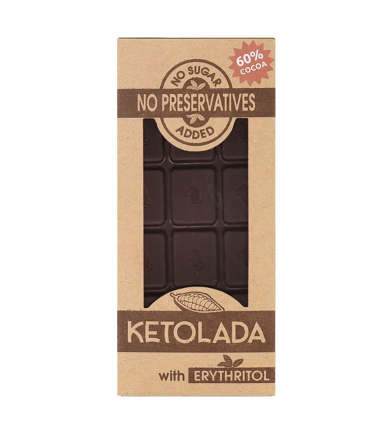 Czekolada 60% kakao bez dodatku cukru KETOLADA 100 g - Adaka sp. z o.o.