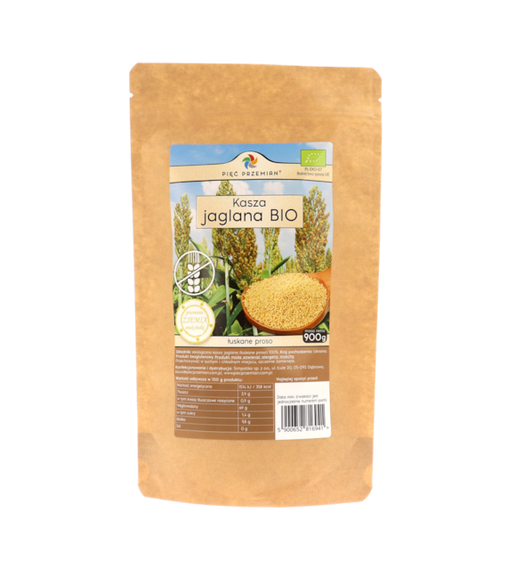 Kasza jaglana BIO bezglutenowa 900 g - Pięć Przemian