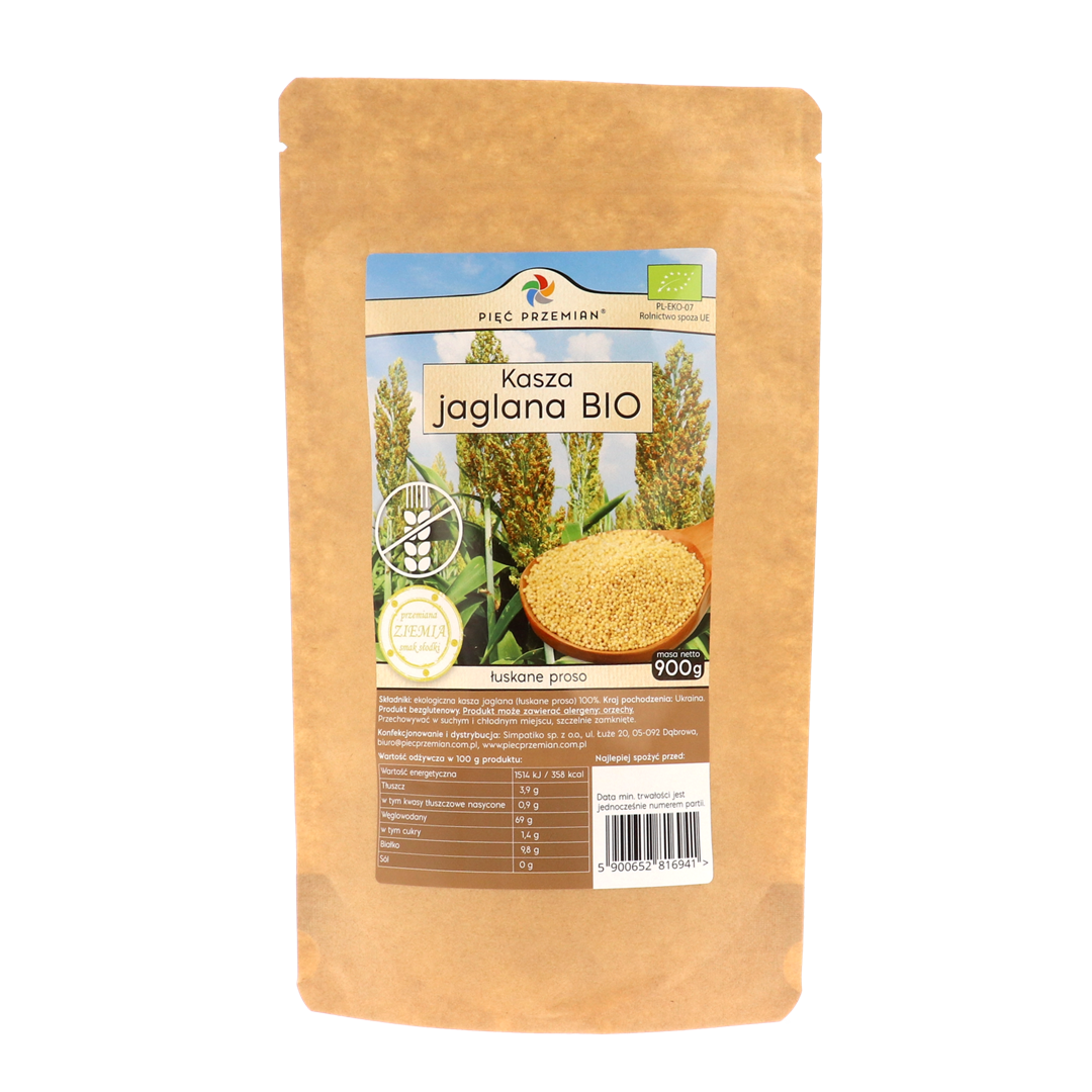 Kasza jaglana BIO bezglutenowa 900 g - Pięć Przemian