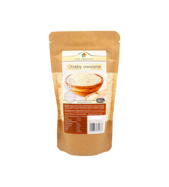 Otręby owsiane bezglutenowe 250 g - Pięć Przemian