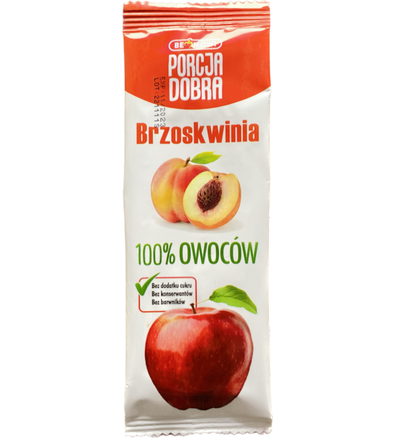 Listki owocowe Porcja dobra JABŁKOWO - BRZOSKWINIOWA PRZEKĄSKA 16 g - Pure Life