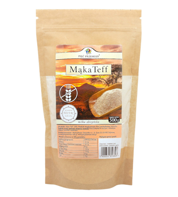 Mąka teff bezglutenowa 500 g - Pięć Przemian