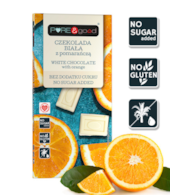 Czekolada biała z pomarańczą bez dodatku cukru 75 g - Pure&Good