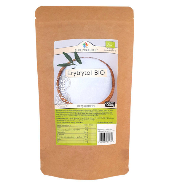 Erytrytol BIO 1000 g - Pięć Przemian