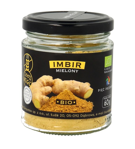 Imbir mielony bezglutenowy BIO 60 g - Pięć Przemian