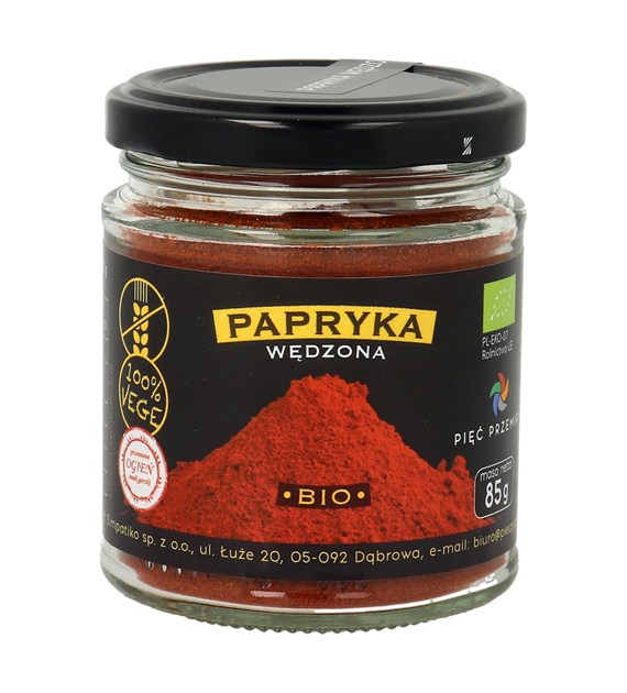 Papryka wędzona bezglutenowa BIO 85 g - Pięć Przemian