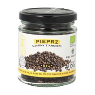 Pieprz czarny ziarnisty bezglutenowy BIO 100 g - Pięć Przemian