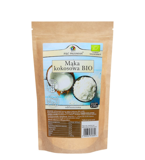 Mąka kokosowa BIO 250 g - Pięć Przemian