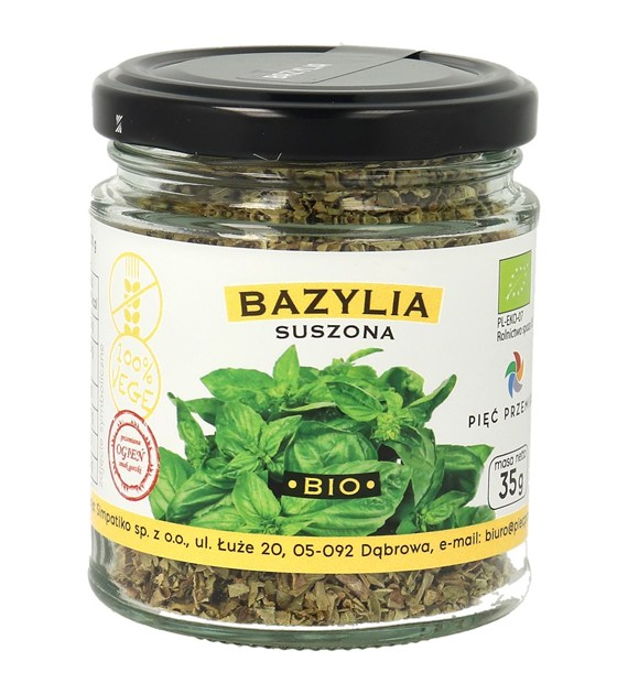 Bazylia suszona bezglutenowa BIO 35 g - Pięć Przemian
