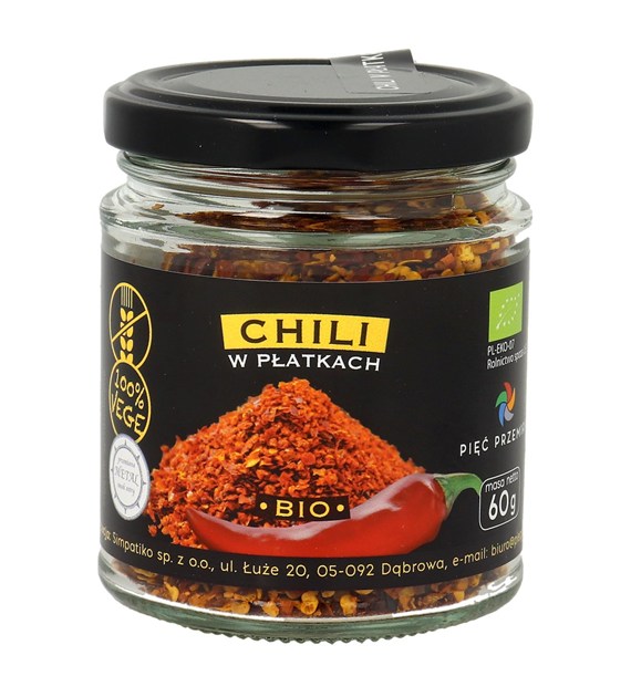 Chili płatki bezglutenowe BIO 60 g - Pięć Przemian