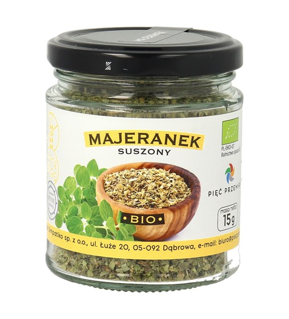 Majeranek suszony bezglutenowy BIO 15 g - Pięć Przemian