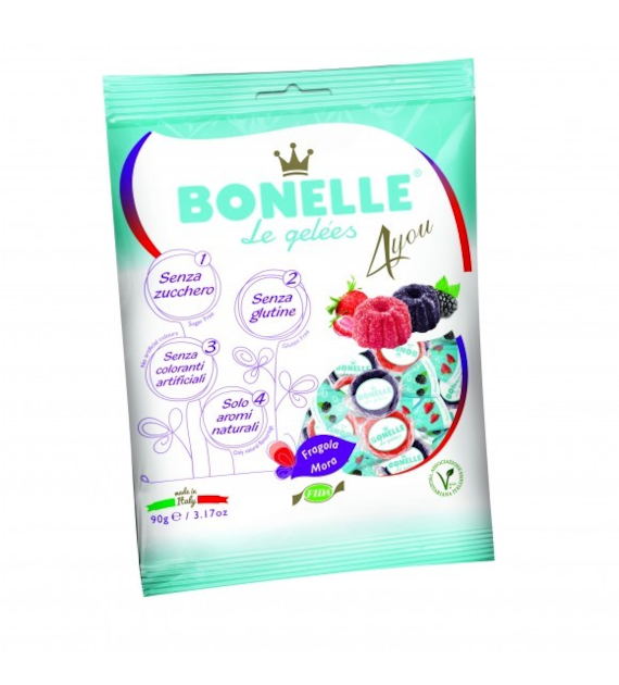 Żelki o smaku jeżyny i truskawki 90 g - BONELLE