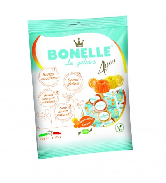 Żelki o smaku cytryny i mandarynki bez dodatku 90 g - BONELLE