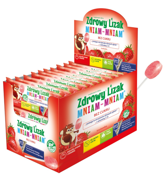 Zdrowy lizak Mniam-Mniam truskawka (KULKA) - Starpharma