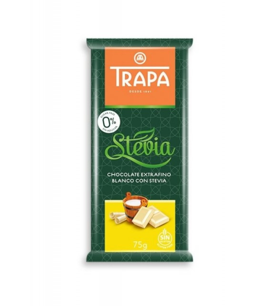 Czekolada biała ze stewią bez cukru 75 g - Trapa