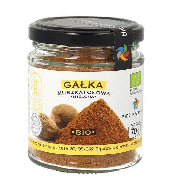 Gałka muszkatołowa mielona BIO 70 g - Pięć Przemian