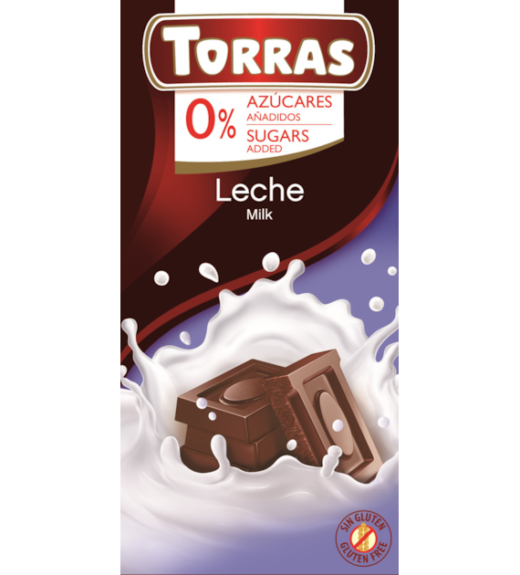 Czekolada mleczna bez dodatku cukru 75 g - Torras