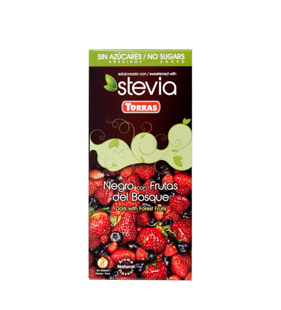 Czekolada gorzka z owocami leśnymi ze stewią 125 g - Torras