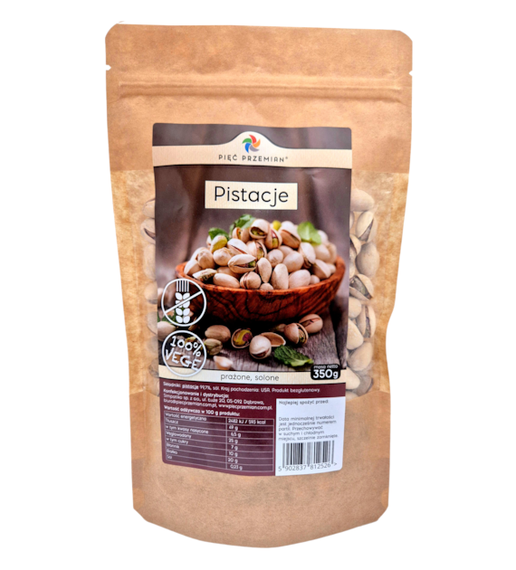 Pistacje prażone, solone 350 g - Pięć Przemian