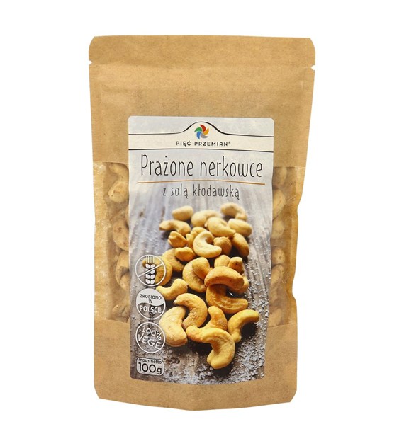 Prażone nerkowce z solą kłodawską 100 g - Pięć Przemian