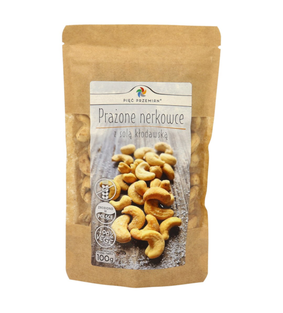 Prażone nerkowce z solą kłodawską 100 g - Pięć Przemian