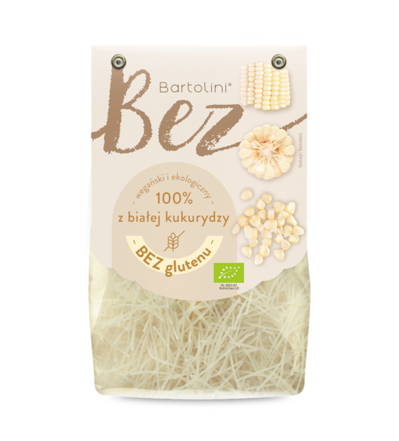 Makaron bezglutenowy z białej kukurydzy krajanka BIO 250 g - Bartolini