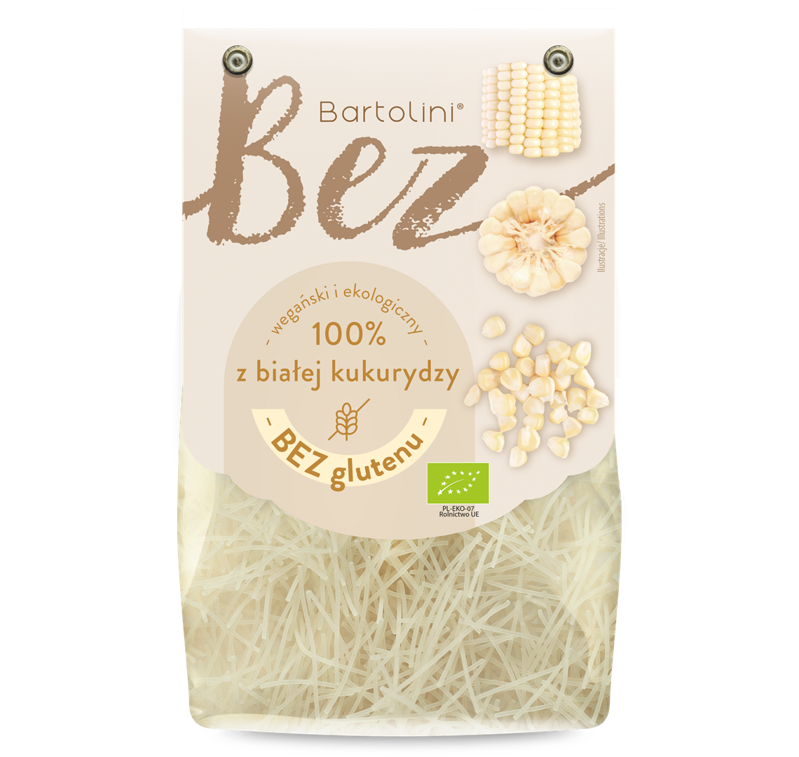 Makaron bezglutenowy z białej kukurydzy krajanka BIO 250 g - Bartolini