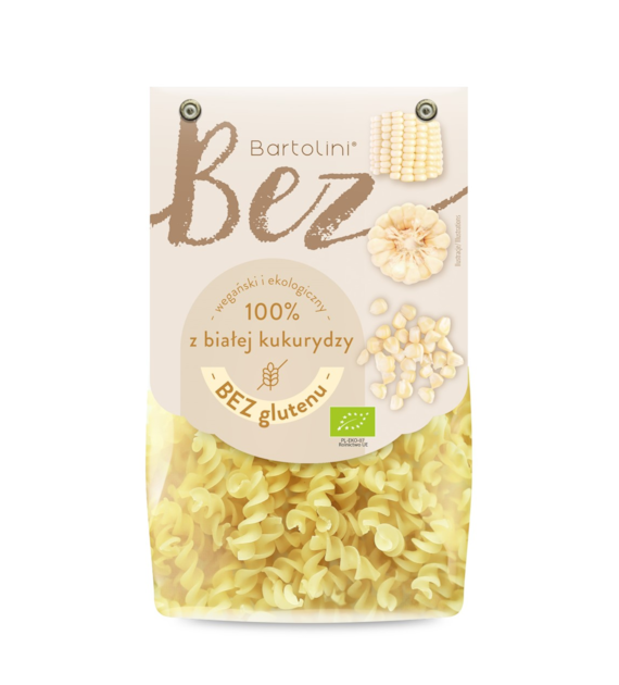 Makaron bezglutenowy z białej kukurydzy świder BIO 250 g - Bartolini