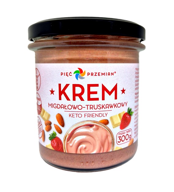 Krem migdałowo-truskawkowy KETO 300 g - Pięć Przemian