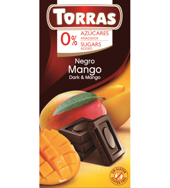 Czekolada gorzka z mango bez dodatku cukru Torras 75 g - Torras