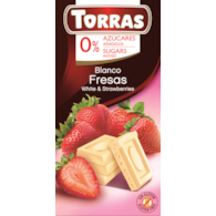 Czekolada biała z truskawkami bez dodatku cukru 75 g - Torras