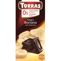 Czekolada gorzka z bananami bez dodatku cukru 75 g -  Torras