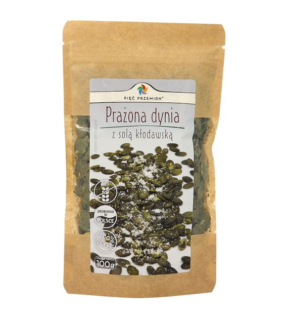 Prażona dynia z solą kłodawską 100 g - Pięć Przemian