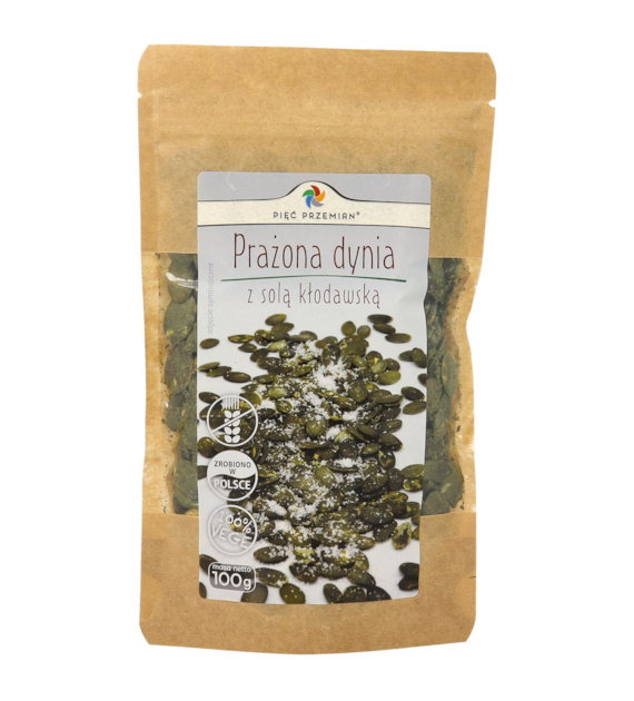 Prażona dynia z solą kłodawską 100 g - Pięć Przemian