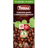 Czekolada gorzka z orzechami laskowymi ze stewią 125 g - Torras