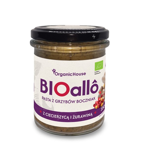 Pasta z grzybów boczniak z ciecierzycą i żurawiną BIOallo 180 g - OrganicHouse