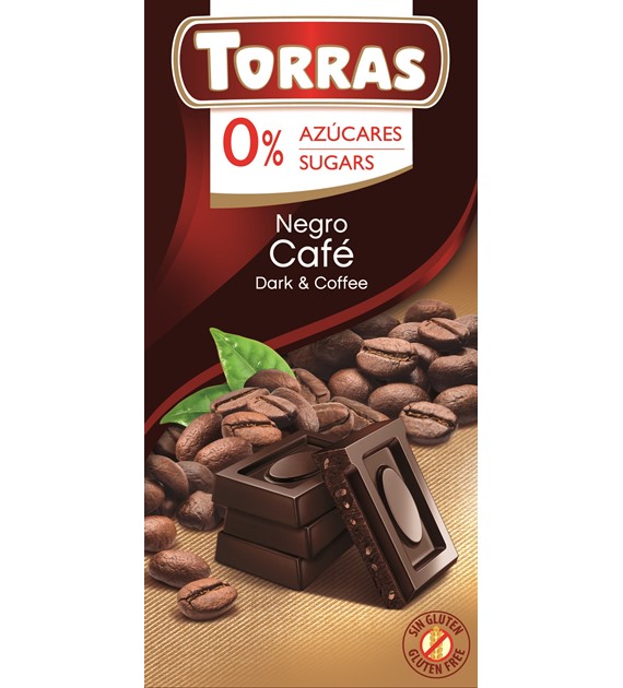 Czekolada gorzka z kawą bez dodatku cukru 75 g - Torras