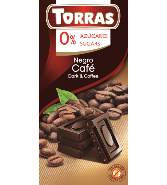 Czekolada gorzka z kawą bez dodatku cukru 75 g - Torras