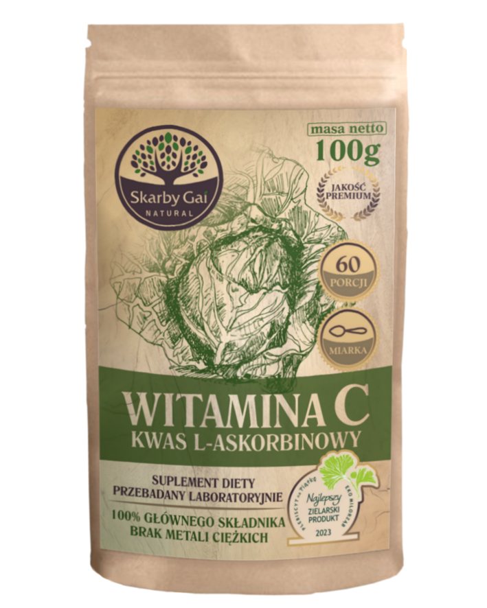 Witamina C z kapusty - kwas L-askorbinowy 100 g - Skarby Gai