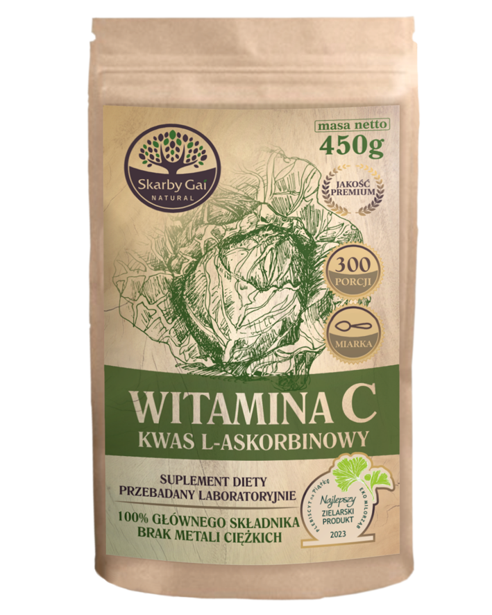 Witamina C z kapusty - kwas L-askorbinowy 450 g - Skarby Gai