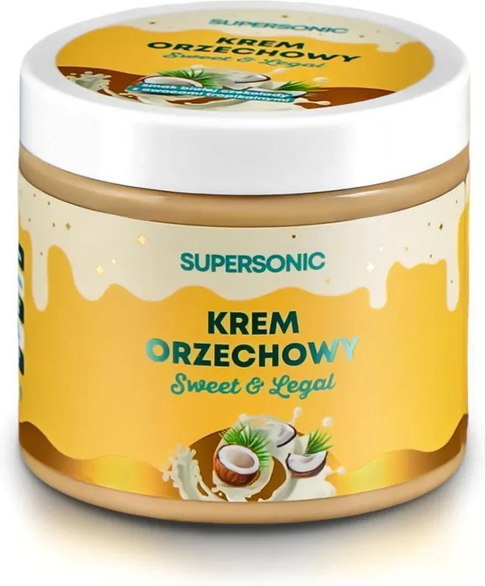 Krem orzechowy o smaku  białej czekolady z owocami tropikalnymi 250 g - Supersonic