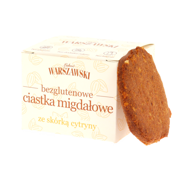 Ciastka migdałowe ze skórką cytryny bezglutenowe 150 g - Łakoć Warszawski - Baton Warszawski