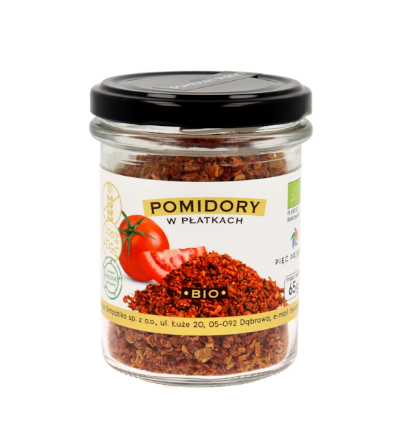 Pomidory w płatkach bezglutenowe BIO 60 g - Pięć Przemian