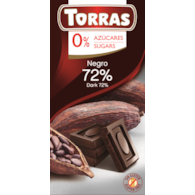 Czekolada gorzka 72% kakao bez dodatku cukru 75 g - Torras