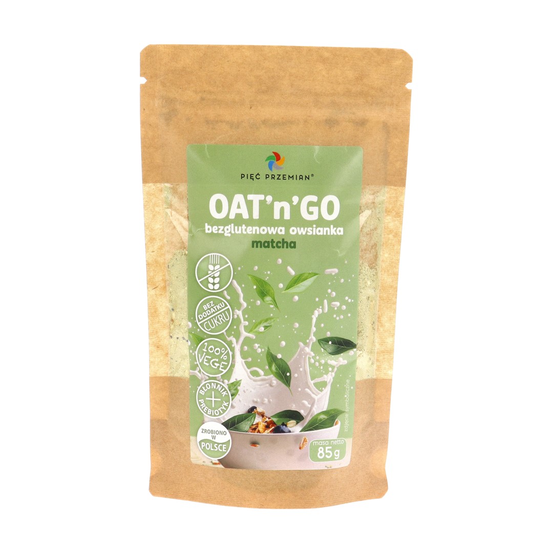 Owsianka matcha bezglutenowa OAT'n'GO 85 g - Pięć Przemian