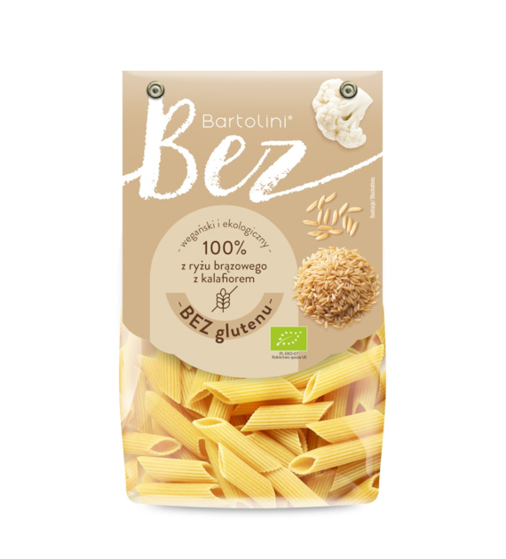 Makaron bezglutenowy z ryżu brązowego penne BIO 250 g - Bartolini