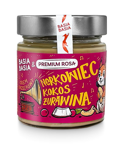 Krem z nerkowców z kokosem i żurawiną 195 g Basia Basia - Alpi