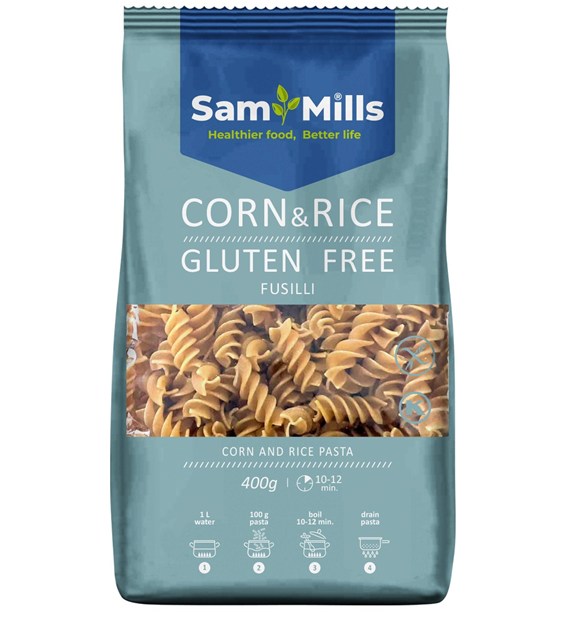 Makaron bezglutenowy kukurydziano-ryżowy świder 400 g - Sam Mills