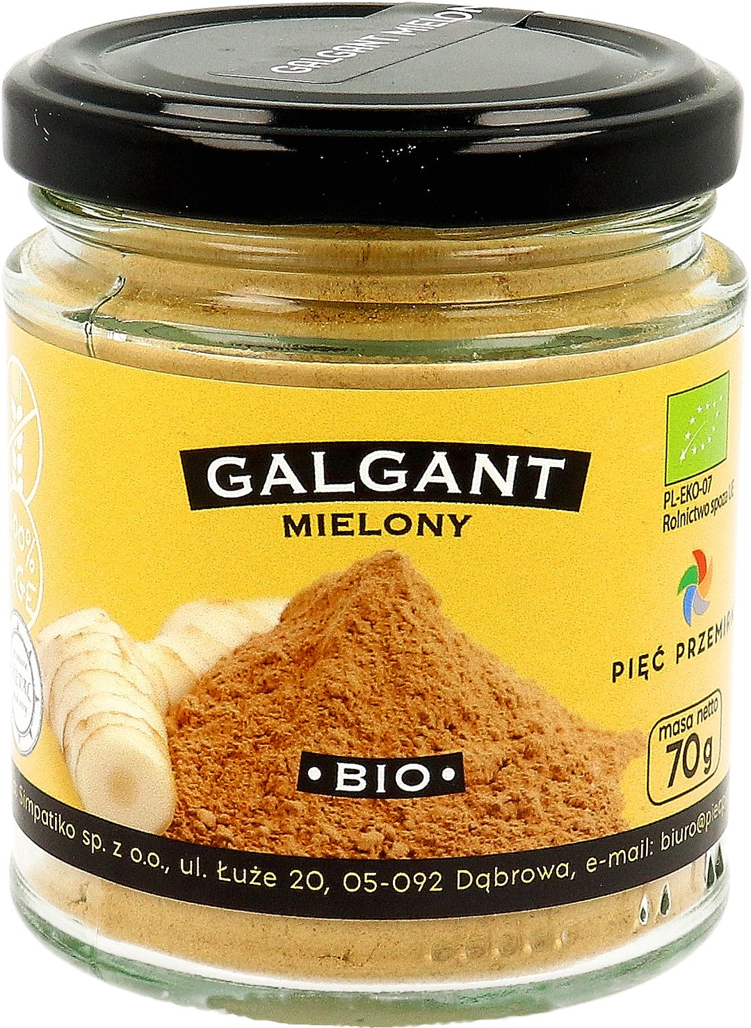 Galgant mielony BIO 70 g - Pięć Przemian