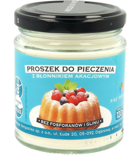 Proszek do pieczenia z błonnikiem akacjowym bezglutenowy 120 g - Pięć Przemian